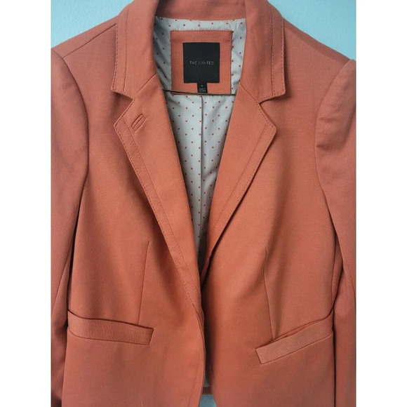 The Limited - Womens Single Button Lined Blazer Jacket -Orange - Size Small -EUC - Picture 3 of 15